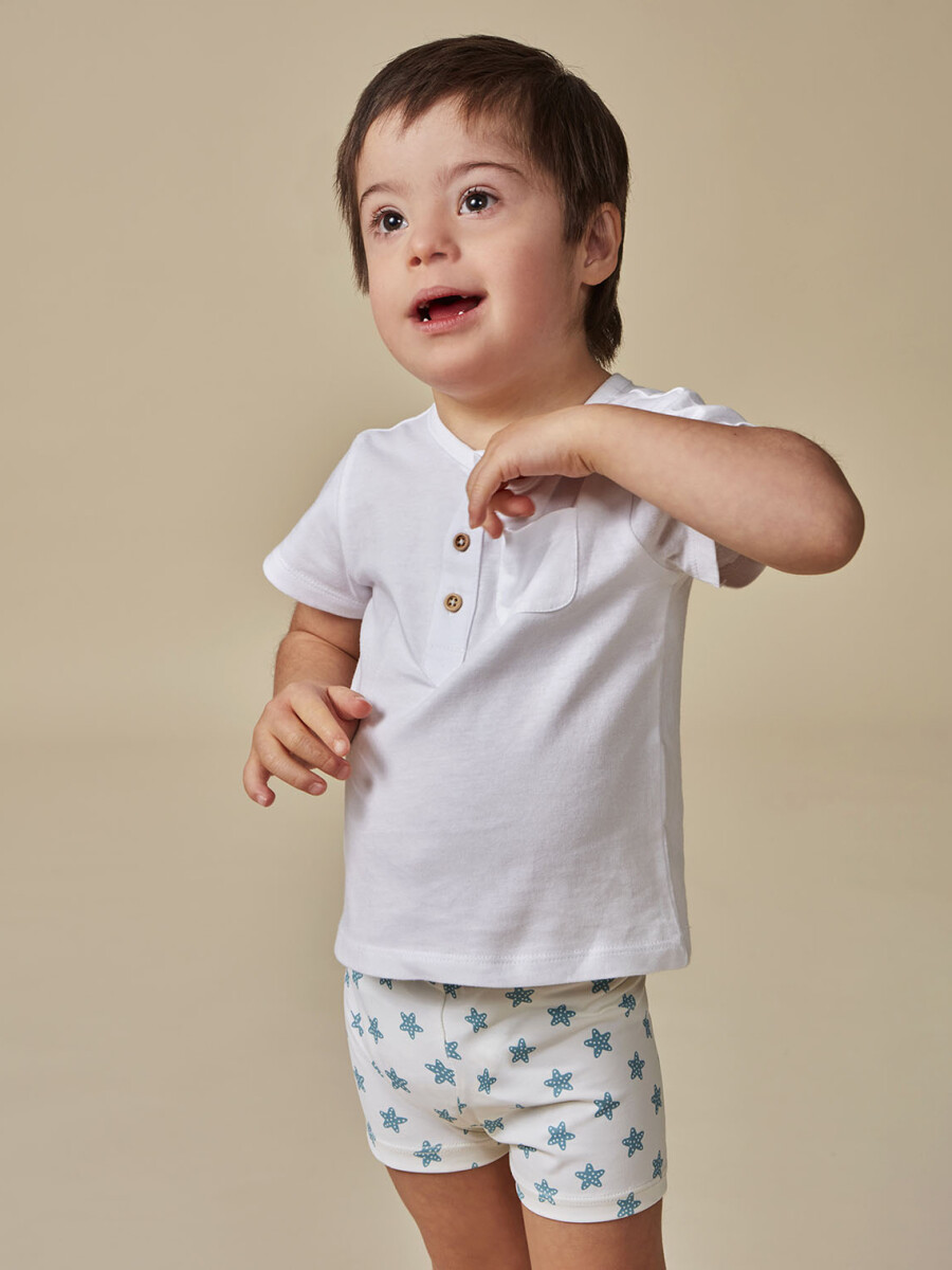 Traje De Baño Estampado Estrella Blanco Roto