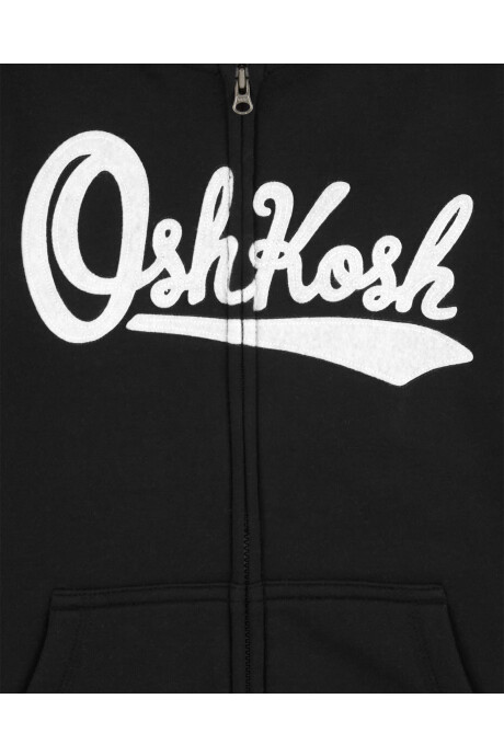 Campera de algodón, con capucha y logo, negra Campera de algodón, con capucha y logo, negra