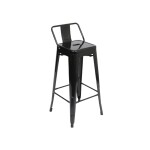 TABURETE TOLIX METAL CON RESPALDO NEGRO TABURETE TOLIX METAL CON RESPALDO NEGRO