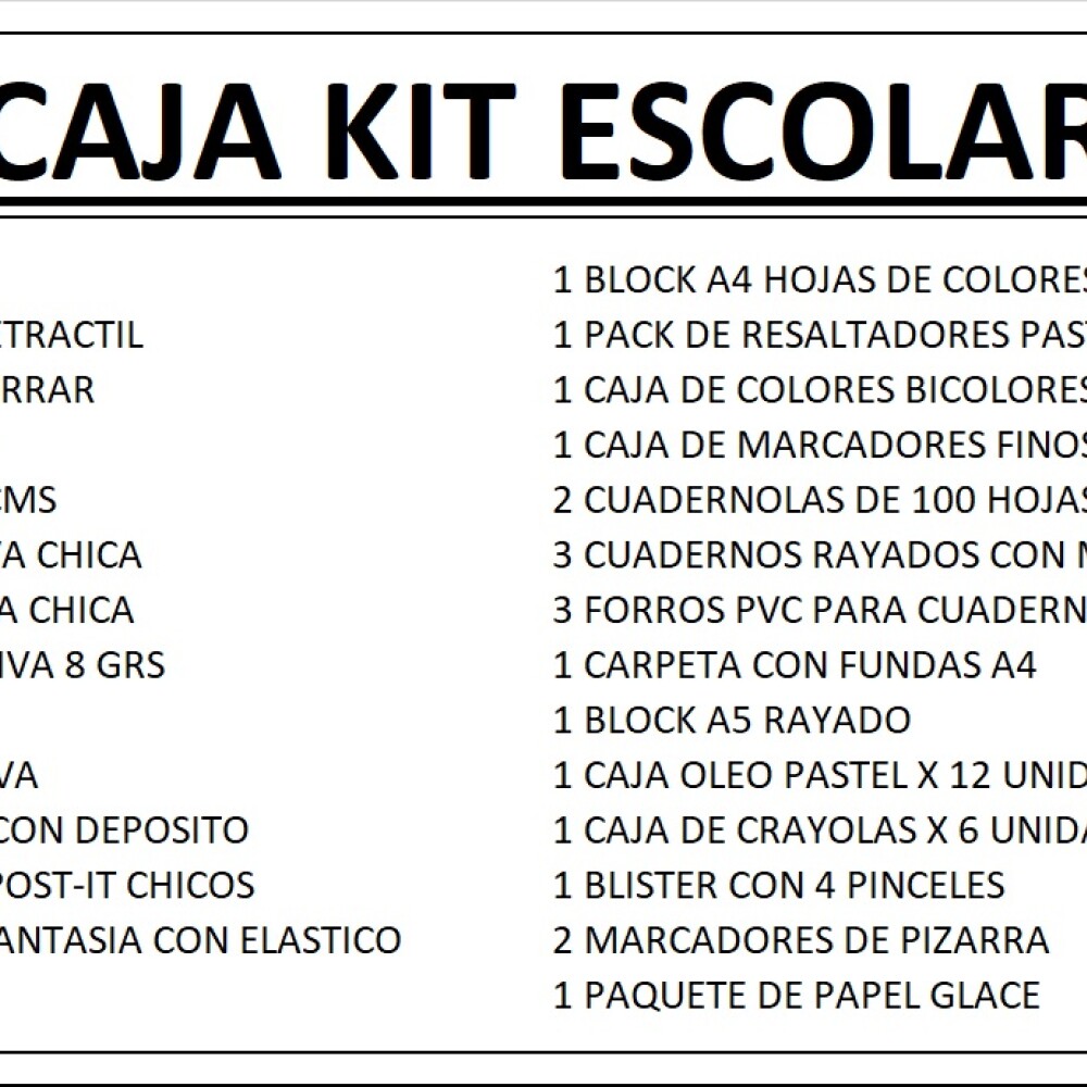 CAJA KIT ESCOLAR VUELTA A CLASES! CAJA KIT ESCOLAR VUELTA A CLASES!