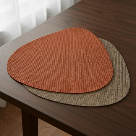 Mantel Individual Doble Cara Triangular Premium Tex en PVC Caramelo/nude