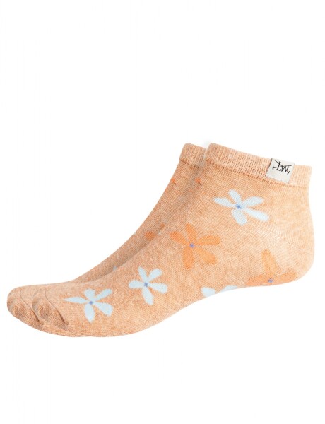 MEDIAS FLORES Naranja