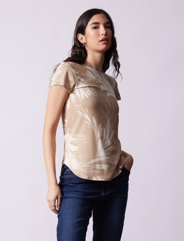 Remera Modal Print TOSTADO