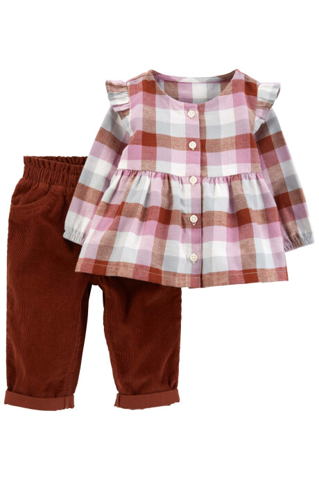 Set dos piezas pantalón de pana y blusa de franela Set dos piezas pantalón de pana y blusa de franela