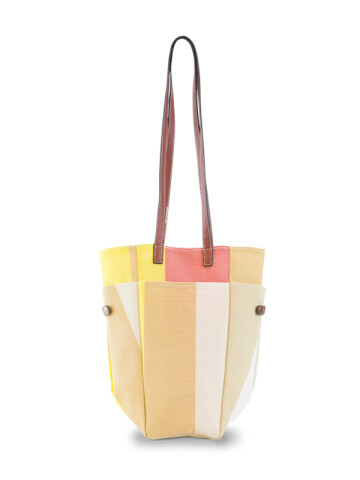 BOLSA MATERA AFRODITA BEIGE CORAL Y AMARILLO