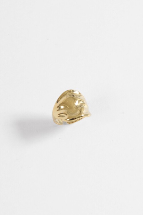 Anillo acero ajustable texture dorado