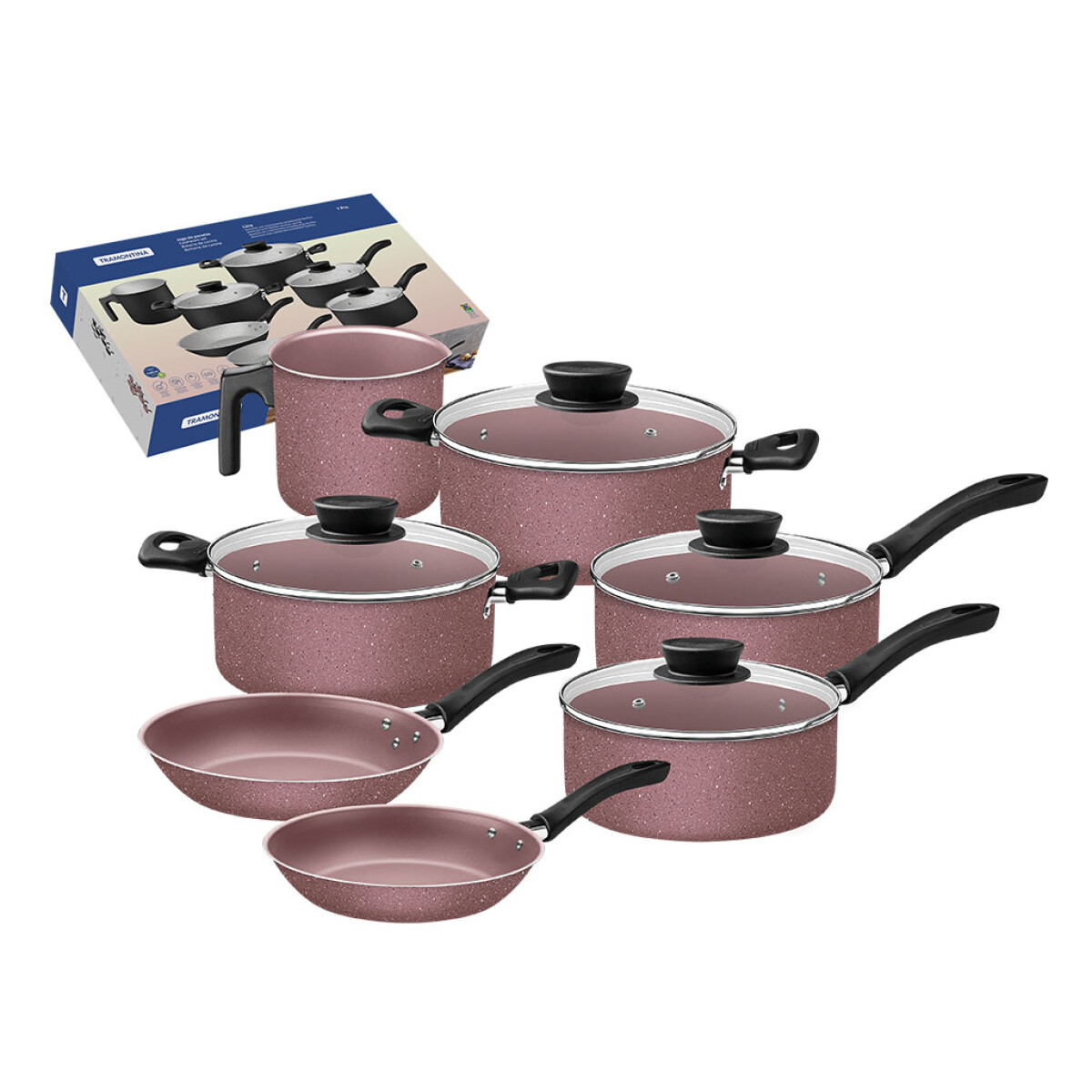 Batería de Cocina Tramontina Linz 11 Piezas - ROSA 