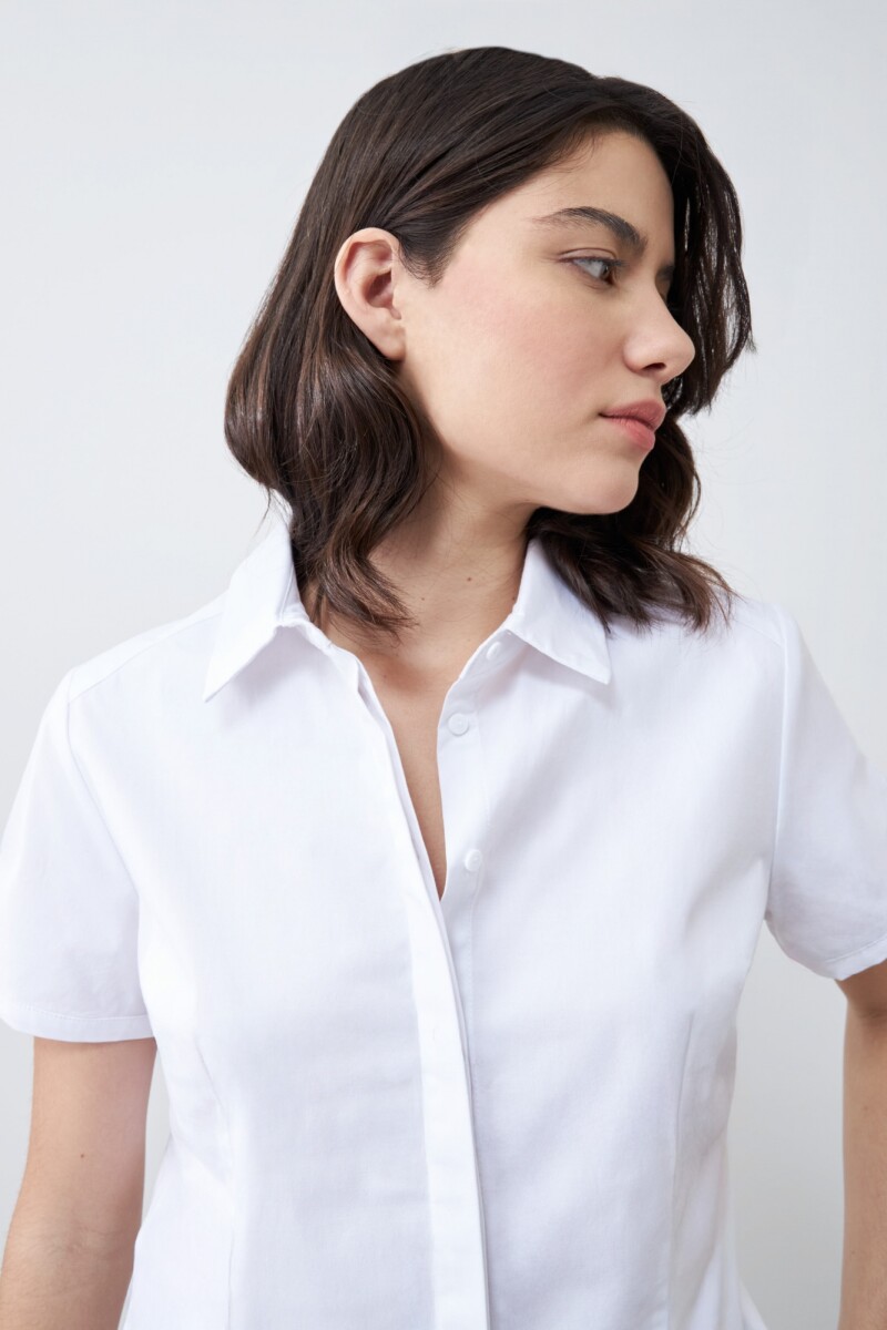 Camisa clásica manga corta blanco