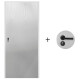 Puerta Desarmada Interior en MDF con Marco y Cerradura Lumax Blanca tramada Herraje Negro