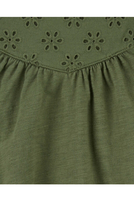Body de algodón y gorro, verde, con ojales Sin color