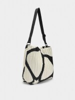 Bolso De Hombro De Nylon Estampado Con Pliegues blanco