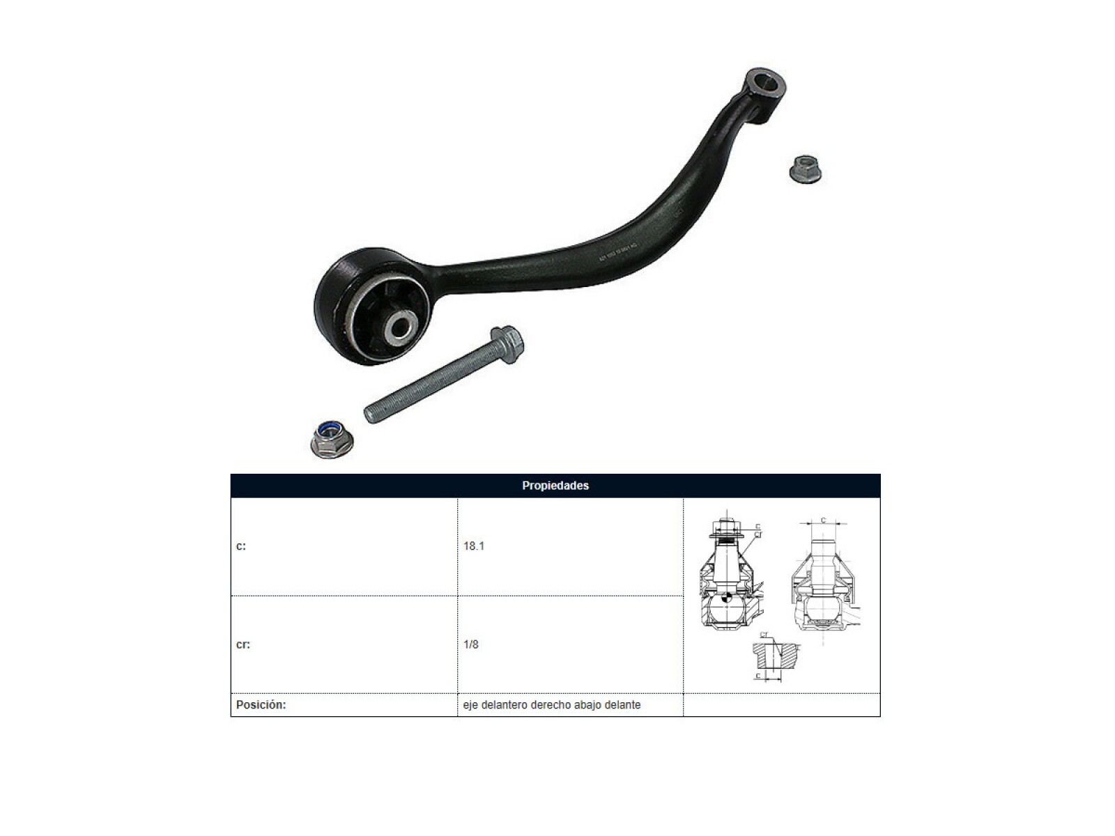 Brazo De Suspensión BMW X3 Xdrive 20I / Sdrive 20I (F25)/X3 Xdrive 28I (F25)/X3 Xdrive 35I (F25) 11-17 Izq 