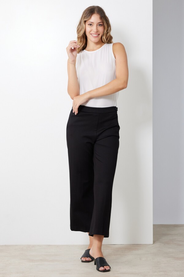 Pantalon Recto Botones NEGRO