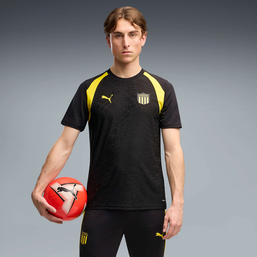 Remera de Hombre Puma Cap Tr.Jersey Negro - Amarillo