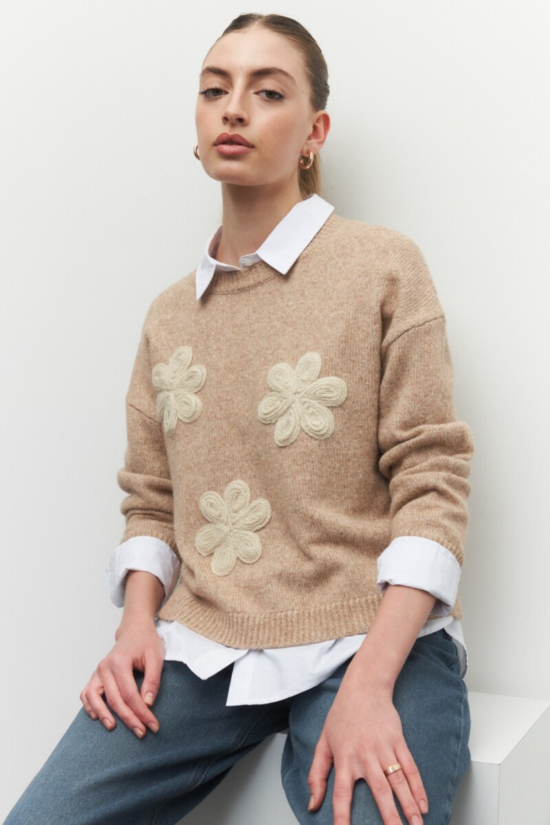 SWEATER RINA Beige Melange