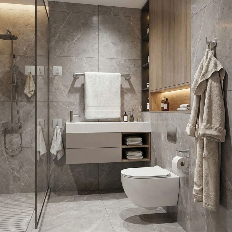 Set Accesorios Baño Completo 5 Pcs Acero Inox Toallero Set Accesorios Baño Completo 5 Pcs Acero Inox Toallero