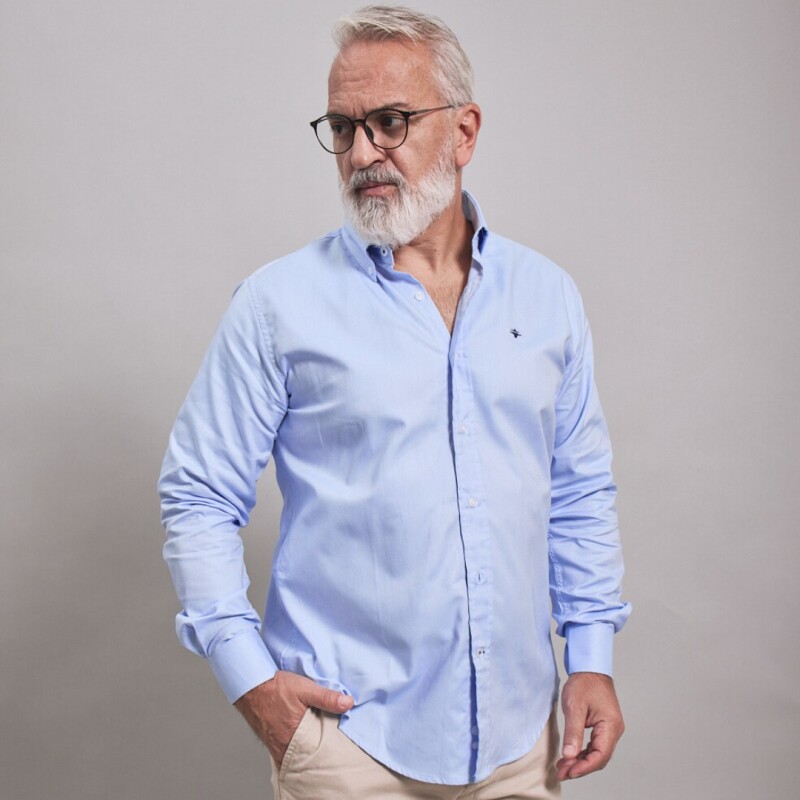 CAMISA OXFORD CELESTE