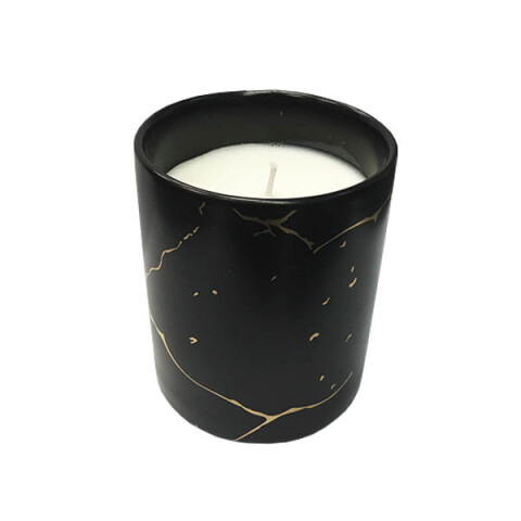 Vela Aromática Mármol con Dorado NEGRO