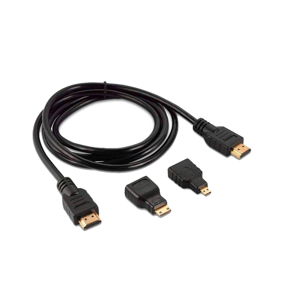 Cable HDMI a HDMI M-M con Adaptador Micro HDMI y Mini HDMI 