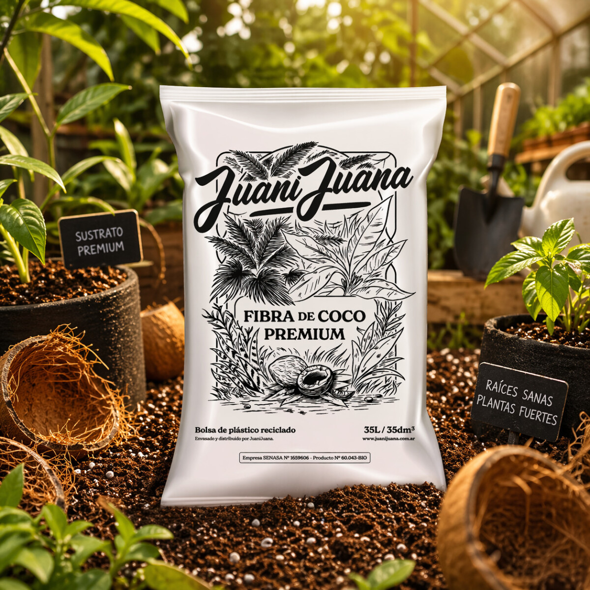 Sustrato Fibra De Coco Premium Juani Juana 35 Litros 