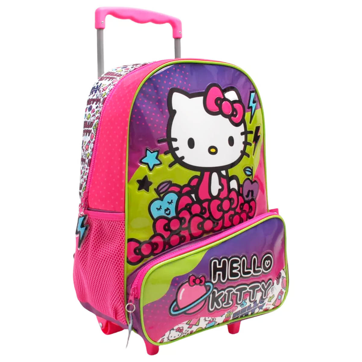 Mochila Infantil Hello Kitty C/carro 40cm Rueditas - Marron 