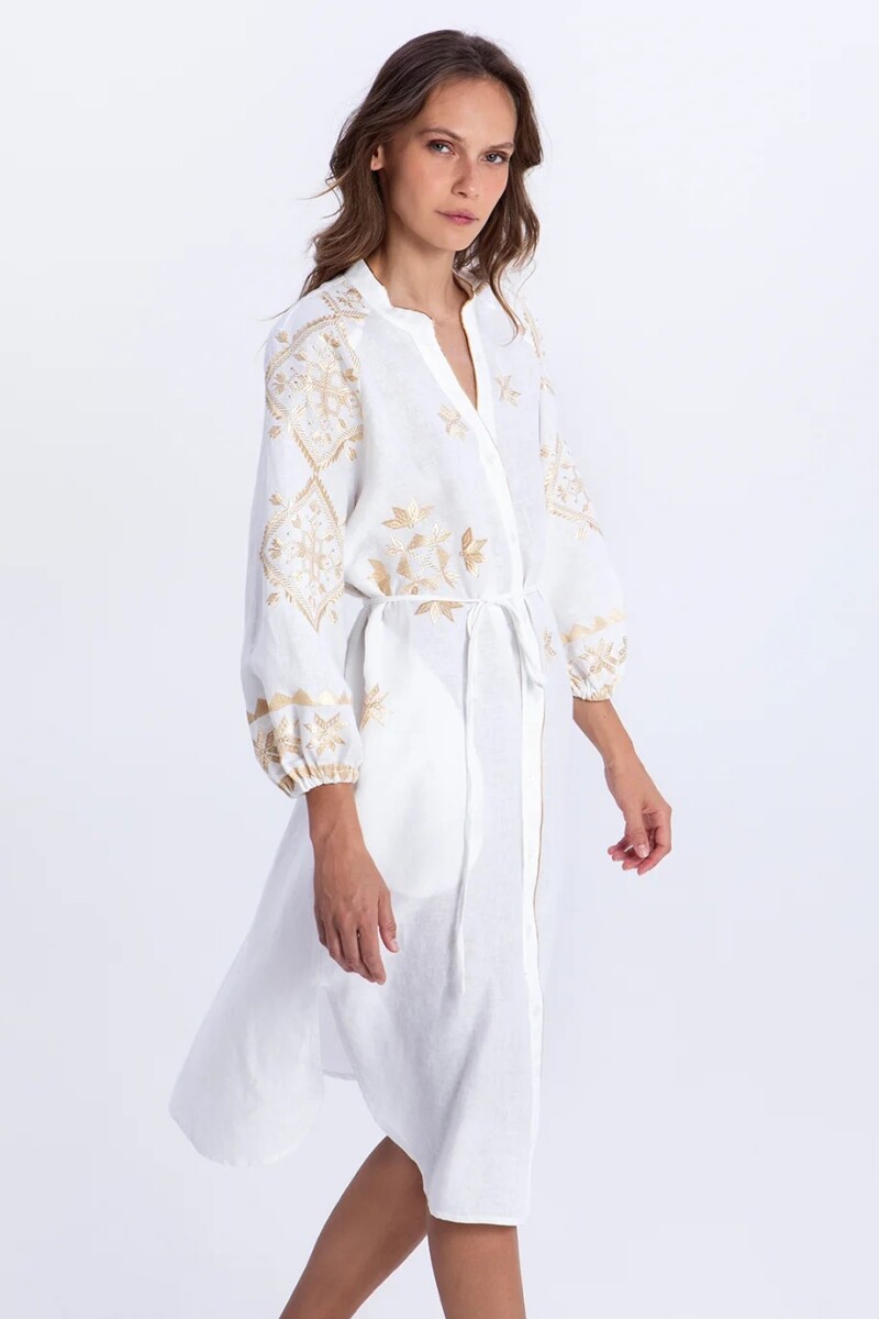 VESTIDO CAMISERO LEFKADA Blanco