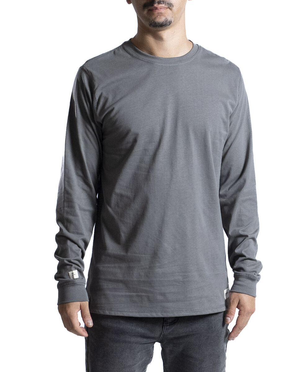Remera Manga Larga Algodón - Gris Oscuro 