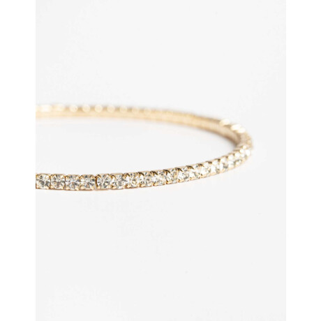 Pulseras Flexibles Strass Dorado