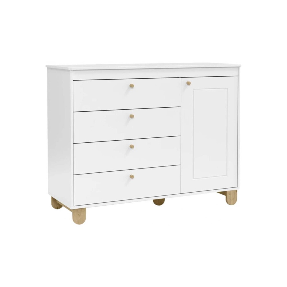 CÓMODA ZUPPY 20086 4C/1P MDF-Y-MADERA NATURAL-BEIGE