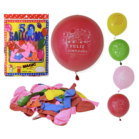 Globos Feliz Cumpleaños 50 unidades Globos Feliz Cumpleaños 50 unidades