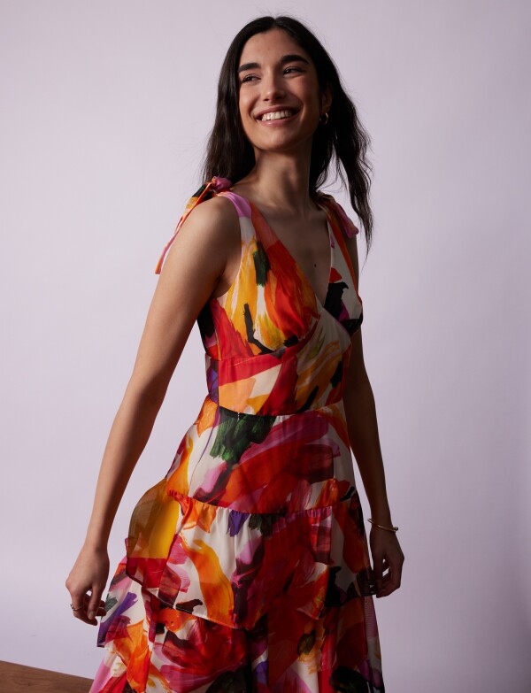 Vestido Maxi Printed ANARANJADO/MULTI