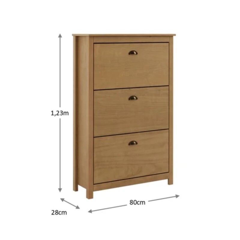 Zapatero 3 cajones Freijo línea Topacio Finestra Madera Maciza Zapatero 3 cajones Freijo línea Topacio Finestra Madera Maciza