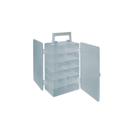 Caja organizadora con divisiones y asa TRANSPARENTE