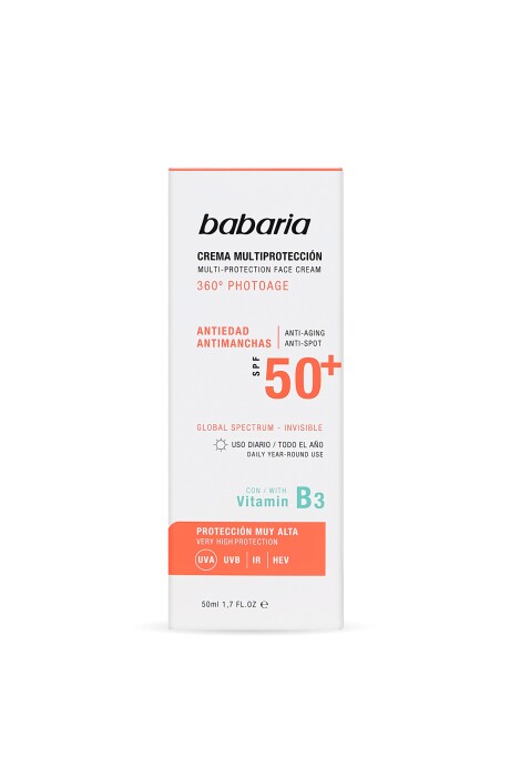 Protector solar facial Babaria SPF50+ x 50 ml Sin color
