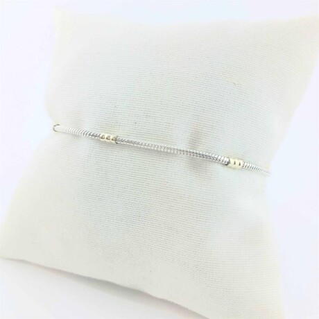 Pulsera de plata 925, con 3 trabas en double de oro 18 ktes. Modelo, COLA DE RATON. Pulsera de plata 925, con 3 trabas en double de oro 18 ktes. Modelo, COLA DE RATON.