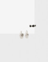 Aros Sets Metal Set De Aros Metal Y Cuff Esmaltado - Plateado Rodio