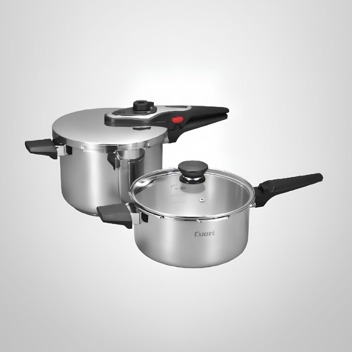Set de ollas a presión cuori modelo rapid duo 6 y 4 lts 