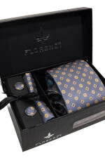 Set Corbata, pañuelo y gemelos GRIS