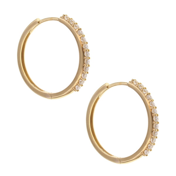 Aros en oro amarillo 18k cin circonias. [CA6250] Aros en oro amarillo 18k cin circonias. [CA6250]