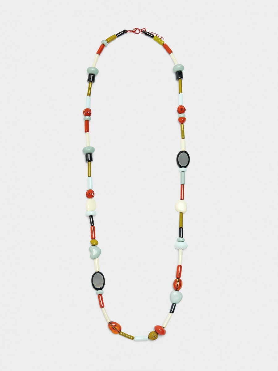 Collar Largo De Cuentas Multicolor multicolor