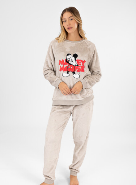 Pijama mickey grey fleece Gris melange