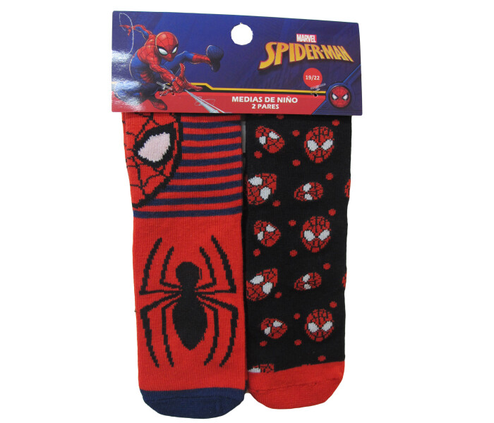 Medias x2 Spider Man Rojo/Negro/Marino