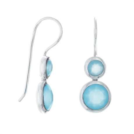 Par de caravanas de plata 925, CALCEDONIA. Par de caravanas de plata 925, CALCEDONIA.