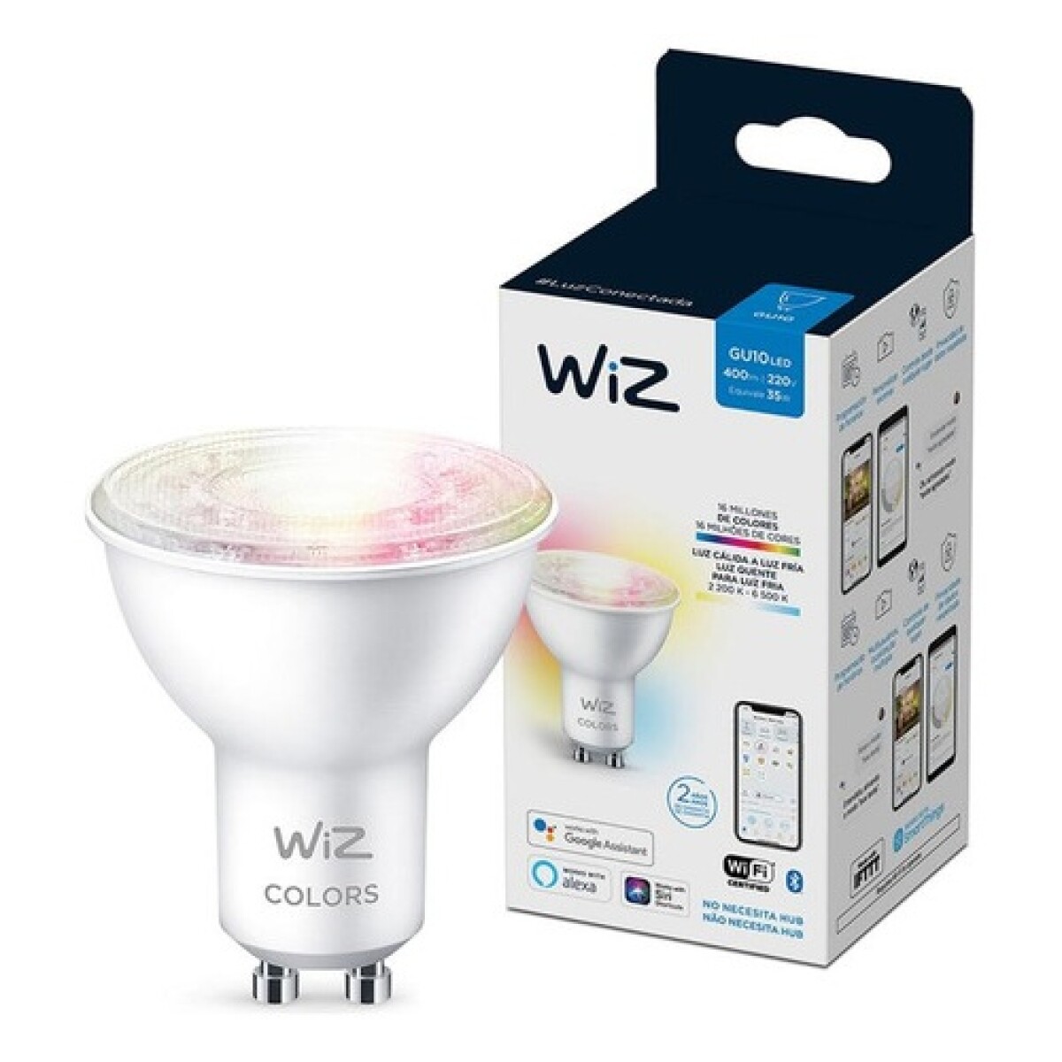 Lámpara LED WIZ Wifi Dicroica Color 4.9W GU10 