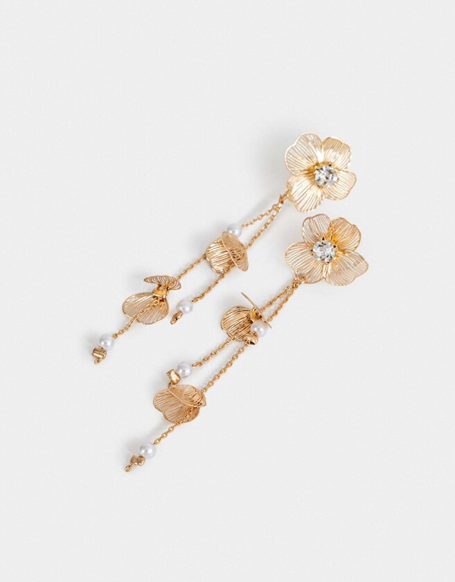 Aros Colgantes Cortos Filigrana Aros Colgante Largos De Filigrana - Dorado