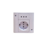 Caja d/3 módulos: toma schuko + (2P+T) blanco puro ELE07684