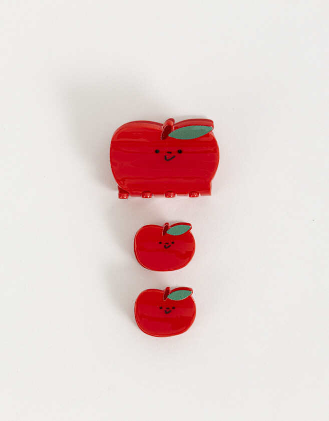 Hebillas Infantiles Frutas Set De Mini Broches Frutas - Rojo Medio