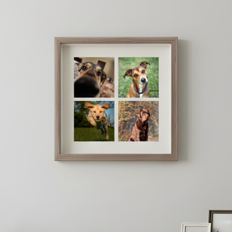 Portarretrato cuadro para cuatro fotos 27x27cm cuadrado MADERA