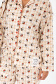 Pijama mickey flannel Beige