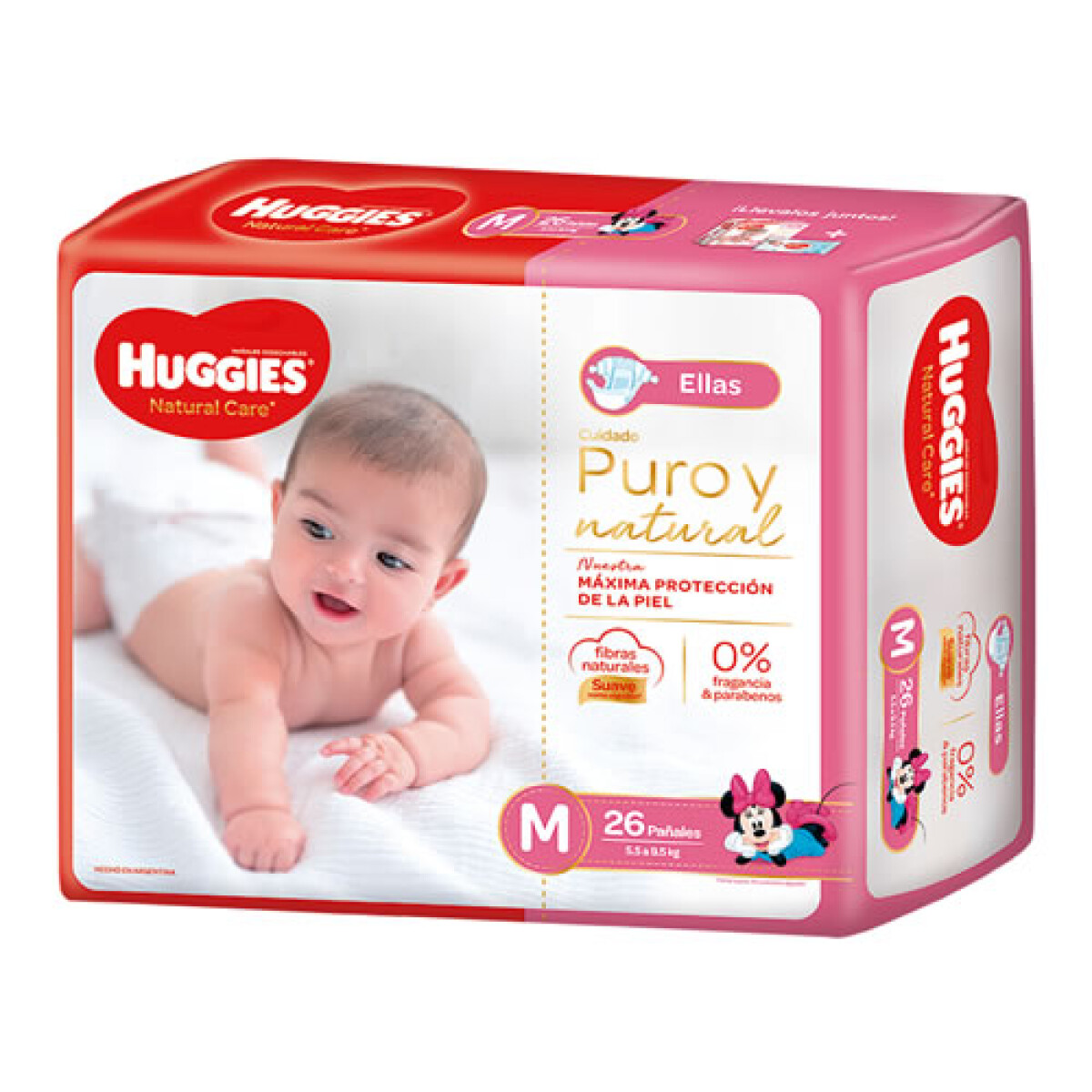 Huggies Natural Care Pañales M para Ellas x26 